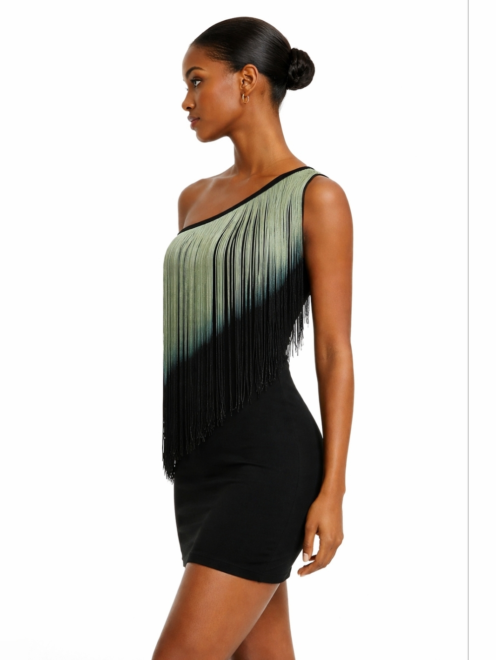 Zara One Shoulder Fringe Dress - Picture 2 of 7